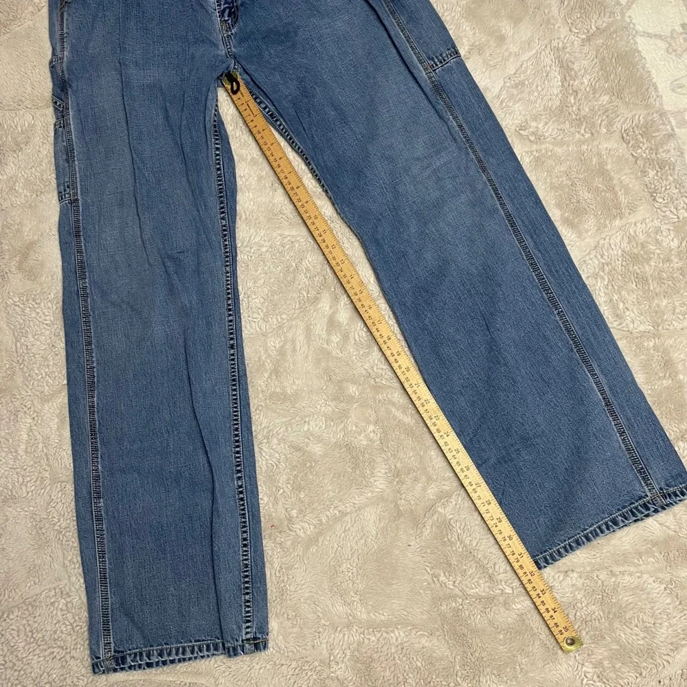 Levis Mens Carpenter Jeans Medium Wash Blue Cotton Workwear Baggy Y2K 36x32